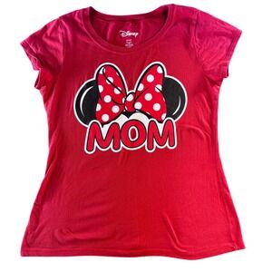 Disney Minnie Mouse Mom Juniors XXL (Fits like Women's XL) Graphic T-Shirt Red